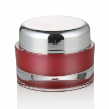 30/50 ml pot en plastique rouge cosmétique soins de la peau pot cosmétique avec bouchon à vis en aluminium acrylique cosmétique pot en gros
